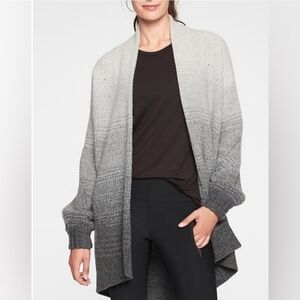 Athleta Lucca Cashmere Wool Cardigan Womens XS Oversized Ombre Long Open Front
